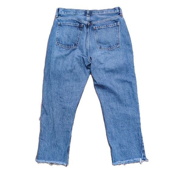 Old Navy Slouchy Straight Distressed High Rise Women's Sz 4 Button Fly Jeans - Picture 2 of 5